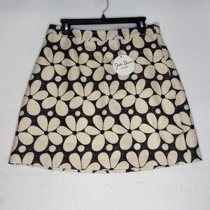 JULIE BROWN NY‎ Skirt Mini size Large Navy Ivory Gold NWT